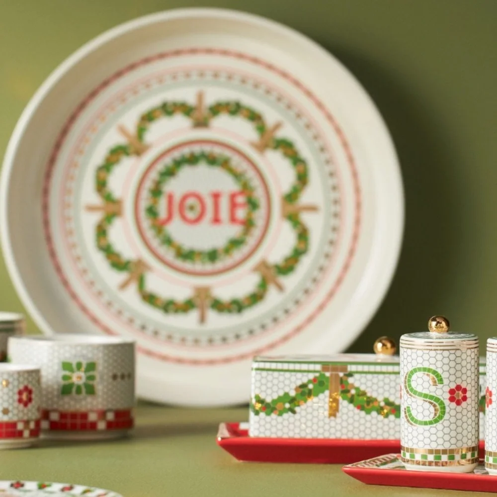 Bistro Tile Pie Dish 24K Gold festive holiday